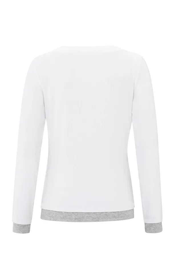 Faux Doublelayered Top With Contrasting Trim Details Pure White Women YAYA Tops Faux Doublelayered Top With Contrasting Trim Details Pure White Women YAYA Tops