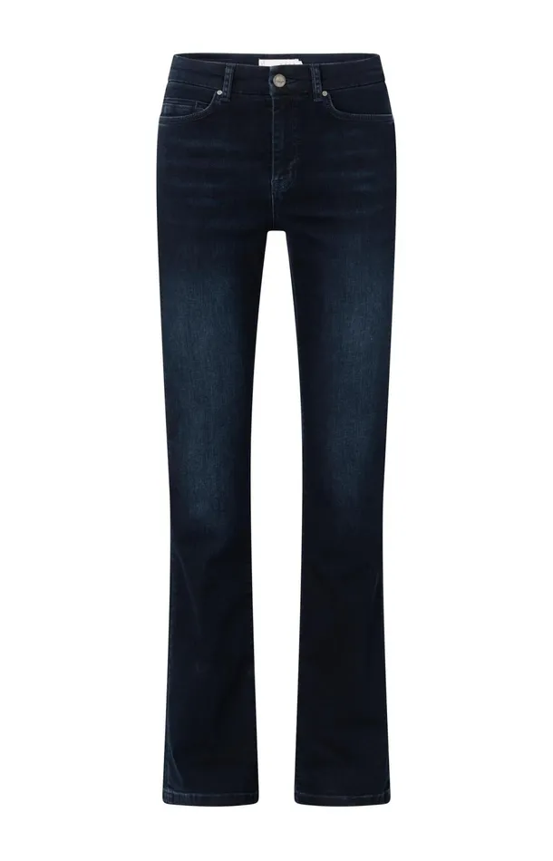 Flared Denim Jeans With Mid Waist 8211 L34 Dark Blue Denim Women YAYA Jeans