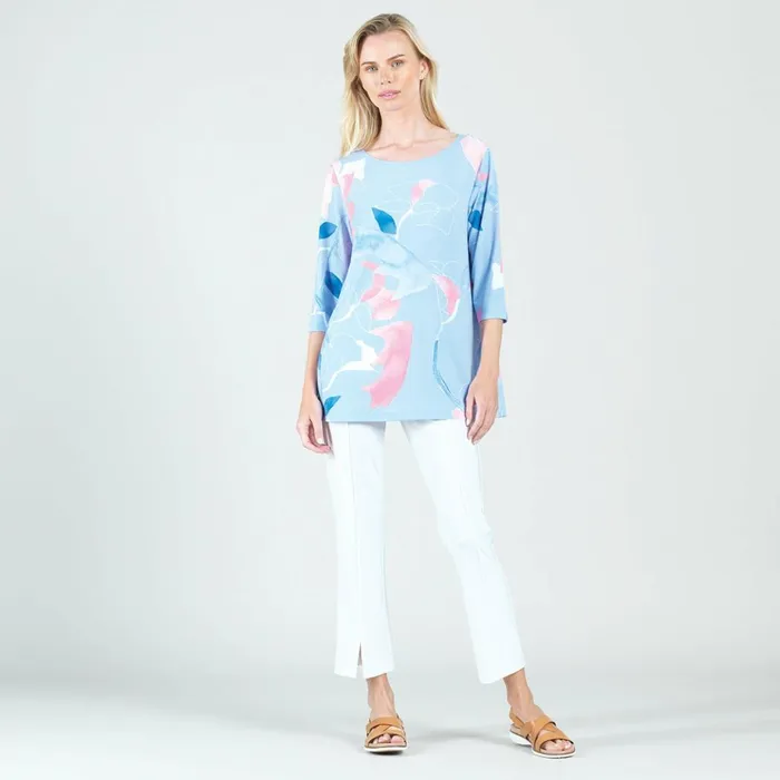 Floral Sketch Scoop Neck Tunic 8211 PeriPink 8211 Final Sale Women Clara Sunwoo Tops Tunics