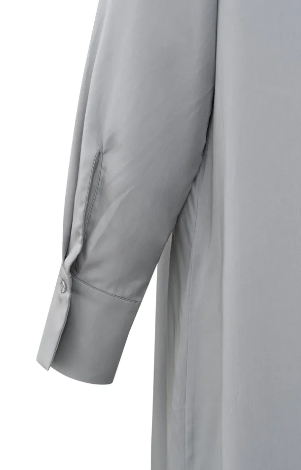 Flowing Dress With Bow Detail And Vneck Light Metal Grey Women YAYA Dresses Flowing Dress With Bow Detail And Vneck Light Metal Grey Women YAYA Dresses