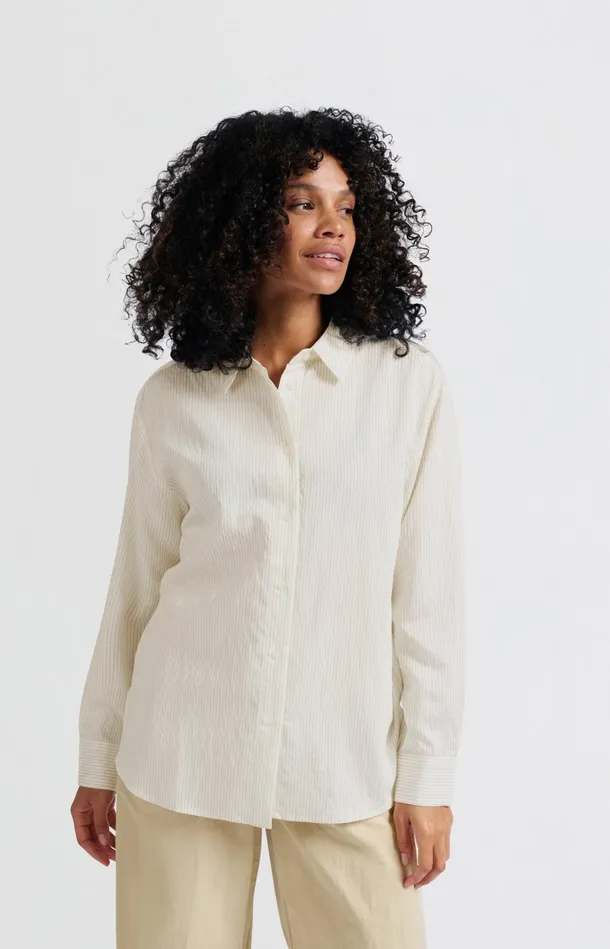 Flowy Pinstripe Blouse With Relaxed Fit Phantom Dessin Women YAYA Blouses Flowy Pinstripe Blouse With Relaxed Fit Phantom Dessin Women YAYA Blouses