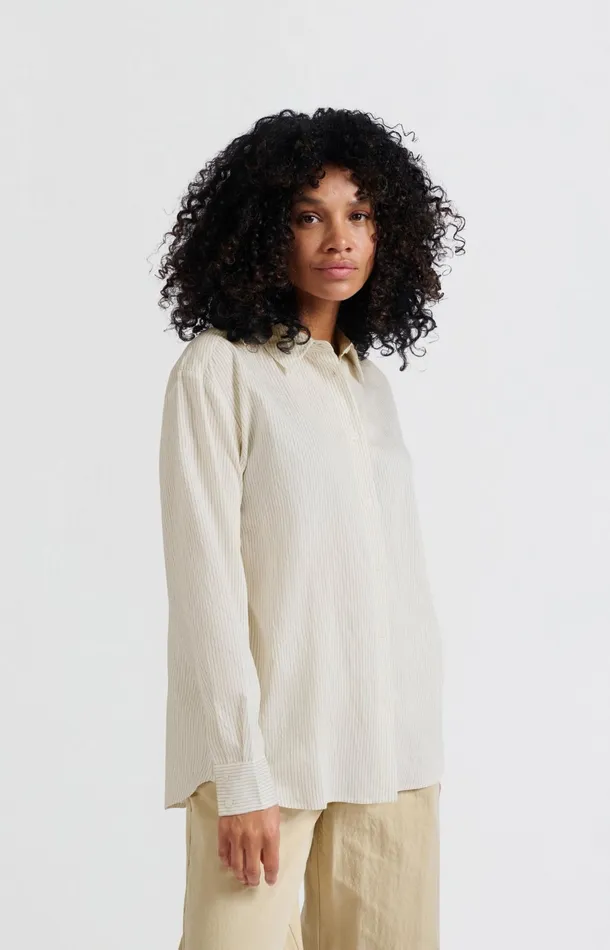 Flowy Pinstripe Blouse With Relaxed Fit Phantom Dessin Women YAYA Blouses Flowy Pinstripe Blouse With Relaxed Fit Phantom Dessin Women YAYA Blouses