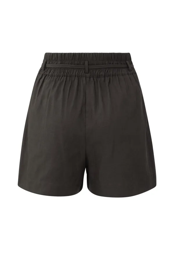 Flowy Short With High Waist Cord Pockets And Zip Fly Licorice Black Women YAYA Shorts Flowy Short With High Waist Cord Pockets And Zip Fly Licorice Black Women YAYA Shorts