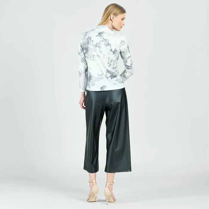 Foil Knit 8211 Center Front Tie Top 8211 Abstract Marble 8211 Final Sale Women Clara Sunwoo Tops Tunics