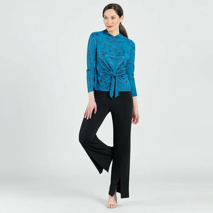Foil Knit 8211 Center Front Tie Top 8211 Abstract Splatter 8211 Final Sale Women Clara Sunwoo Tops Tunics