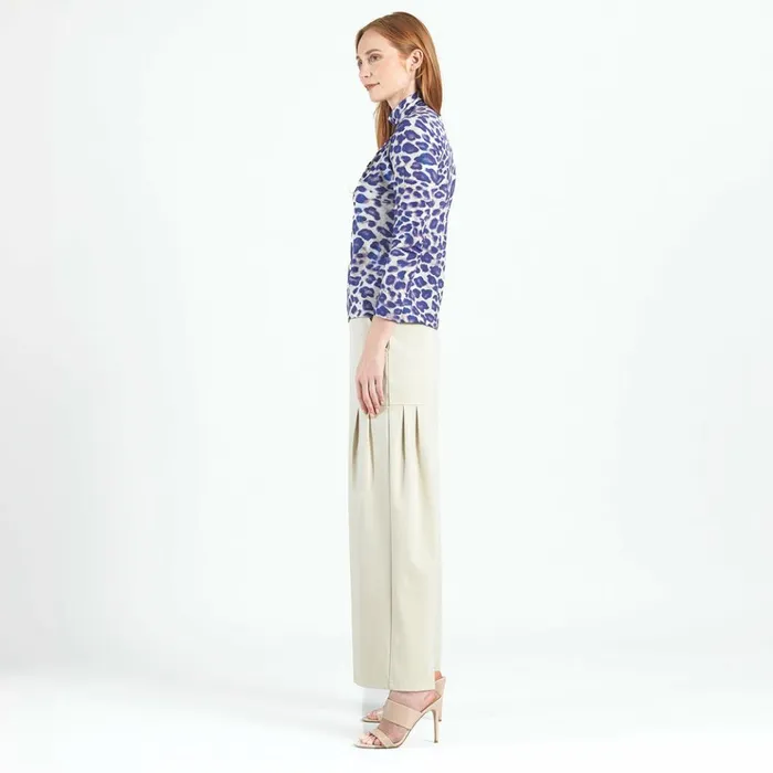 Foil Knit 8211 Mock Neck Pleated Detail Top 8211 Plum Cheetah 8211 Final Sale Women Clara Sunwoo Tops Tunics