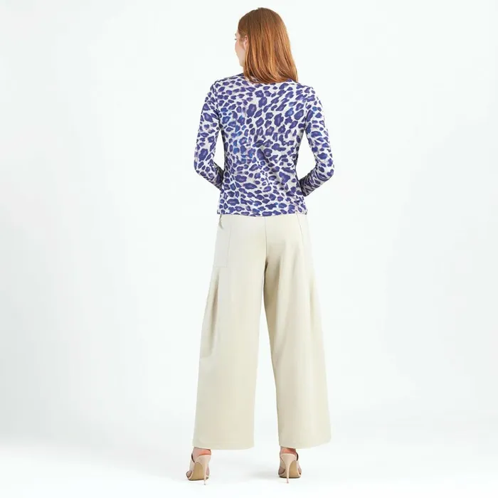 Foil Knit 8211 Mock Neck Pleated Detail Top 8211 Plum Cheetah 8211 Final Sale Women Clara Sunwoo Tops Tunics