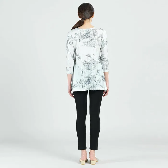 Foil Knit 8211 Parachute Hem Tunic 8211 Abstract Marble 8211 Final Sale Women Clara Sunwoo Tops Tunics