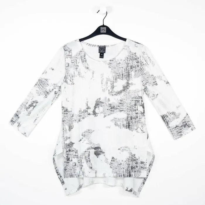 Foil Knit 8211 Parachute Hem Tunic 8211 Abstract Marble 8211 Final Sale Women Clara Sunwoo Tops Tunics
