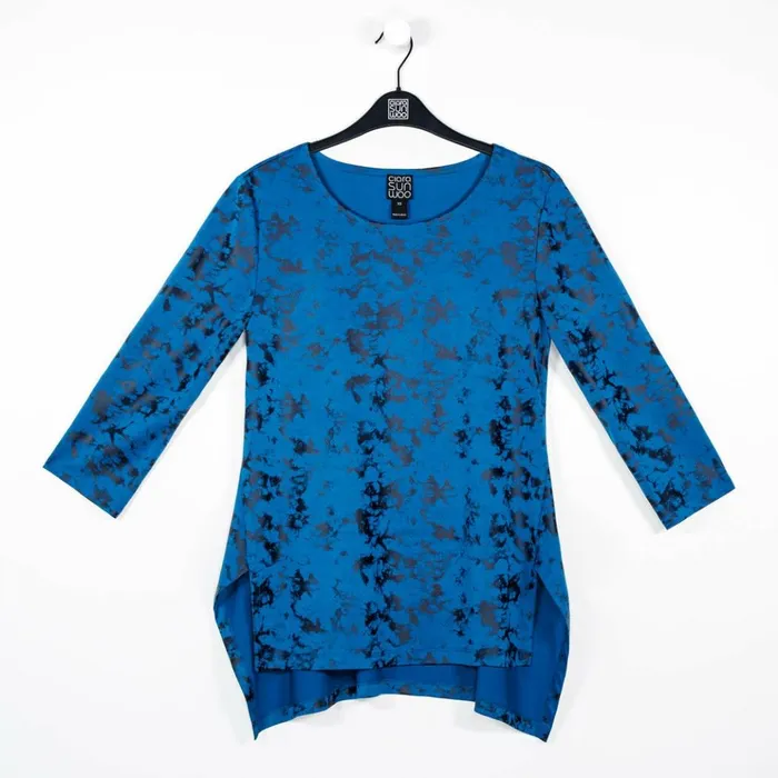 Foil Knit 8211 Parachute Hem Tunic 8211 Abstract Splatter 8211 Final Sale Women Clara Sunwoo Tops Tunics