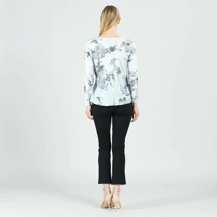 Foil Knit 8211 Side Tie Waist Top 8211 Abstract Marble 8211 Final Sale Women Clara Sunwoo Tops Tunics