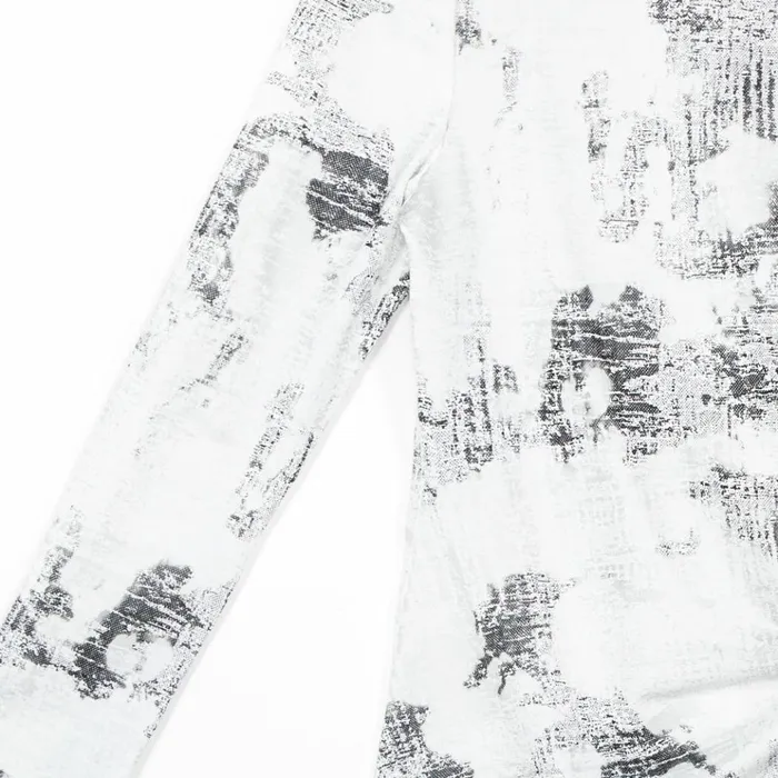 Foil Knit 8211 Side Tie Waist Top 8211 Abstract Marble 8211 Final Sale Women Clara Sunwoo Tops Tunics