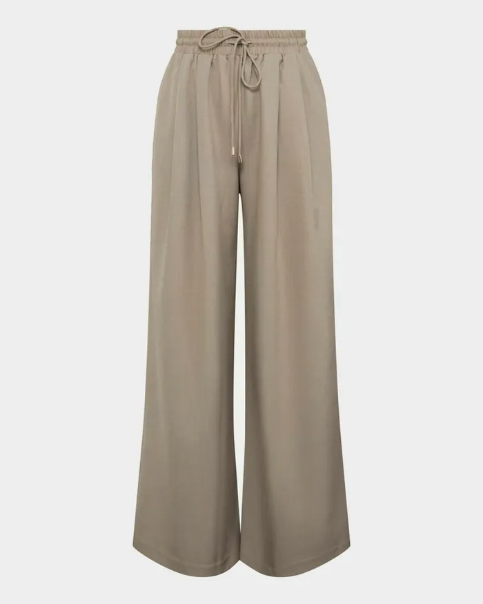 Forcast Abel Elastic Waist Relax Pants Sandnavy Women HighWaisted Pants