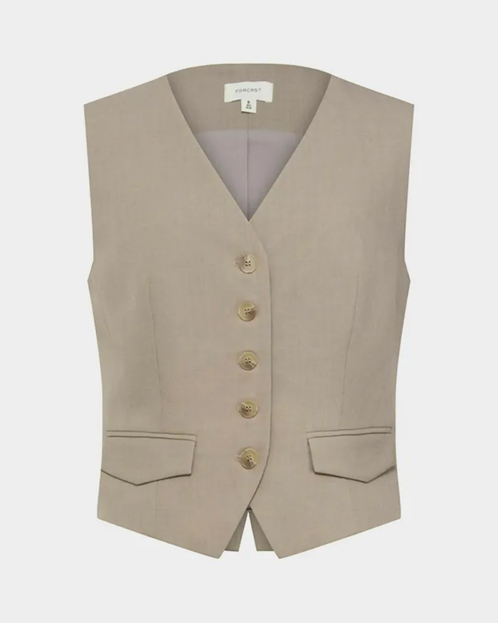 Forcast Abel Tailored Vest Sandnavy Women TShirts and Tops