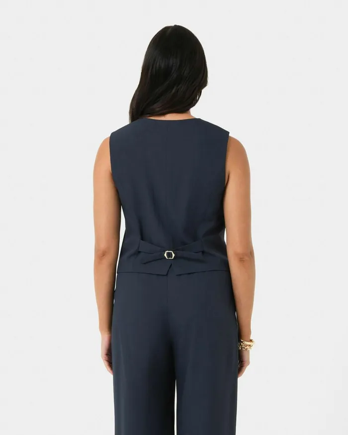 Forcast Abel Tailored Vest Sandnavy Women TShirts and Tops