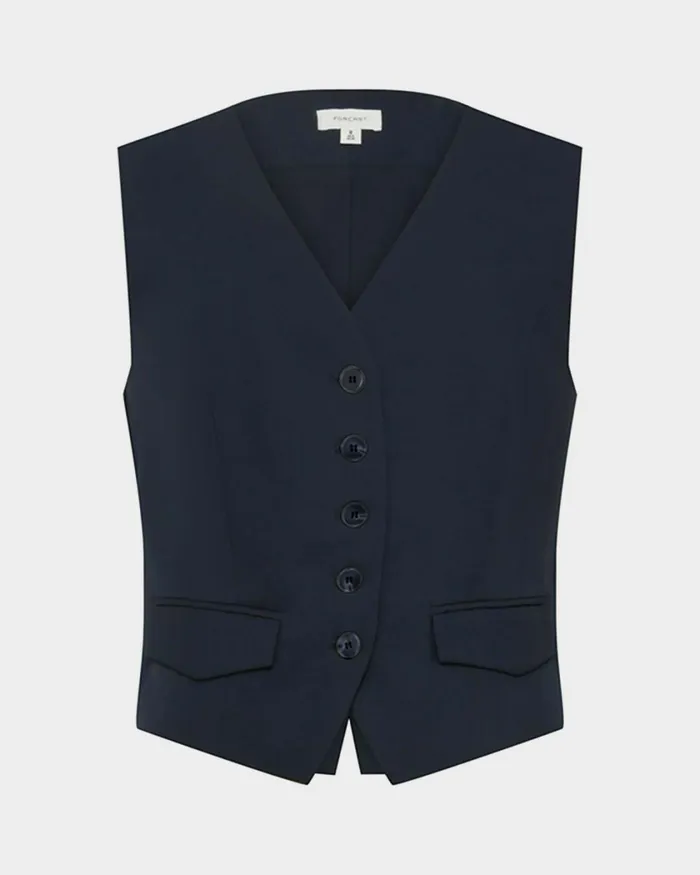 Forcast Abel Tailored Vest Sandnavy Women TShirts and Tops