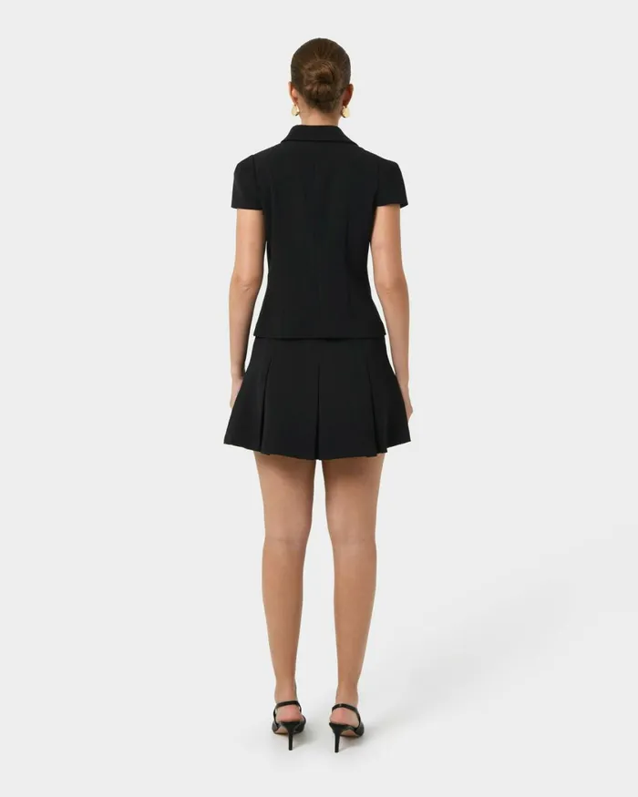 Forcast Ace Pleated Skirt Tanblack Women Mini Skirts
