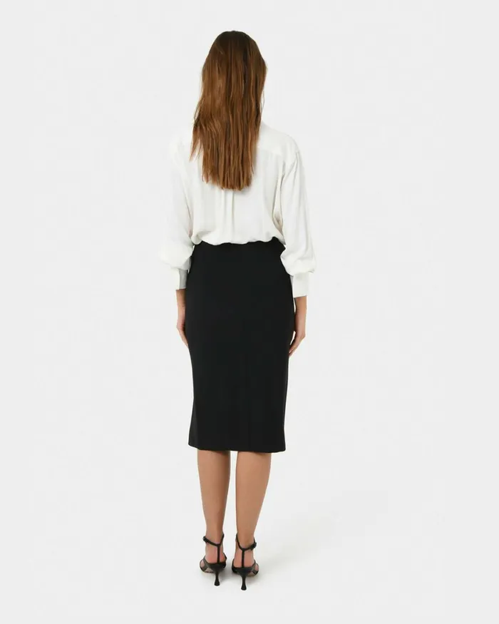 Forcast Ace Side Button Skirt Blacktaupe Women Midi and Maxi Skirts