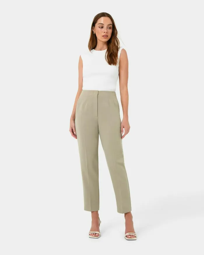 Forcast Ace Straight Leg Pants Blacktaupe Women Cropped Pants