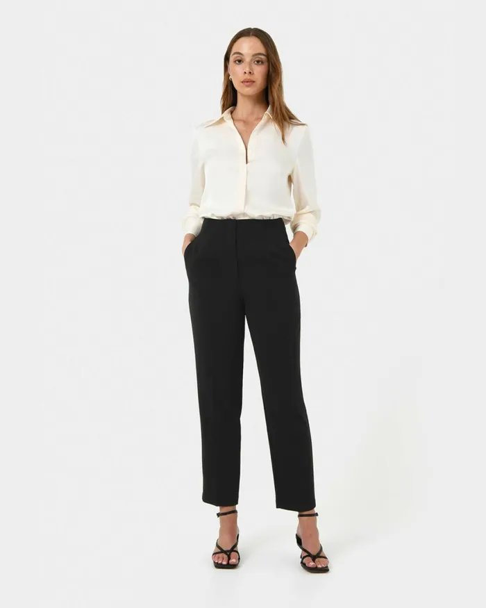 Forcast Ace Straight Leg Pants Blacktaupe Women Cropped Pants