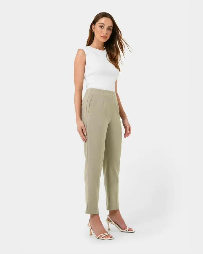 Forcast Ace Straight Leg Pants Blacktaupe Women Cropped Pants