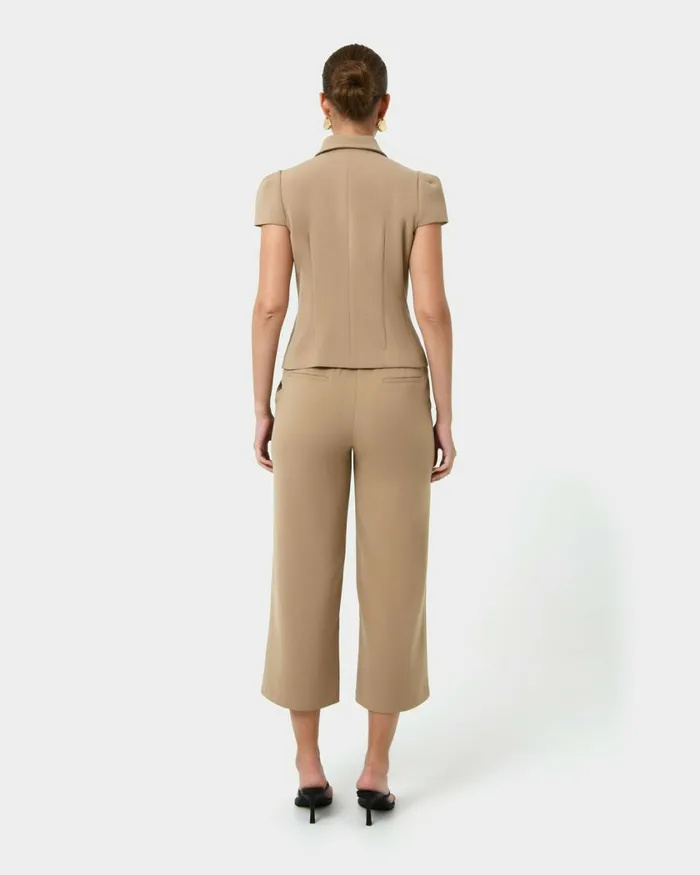 Forcast Ace Wide Leg Culotte Tanblack Women Cropped Pants