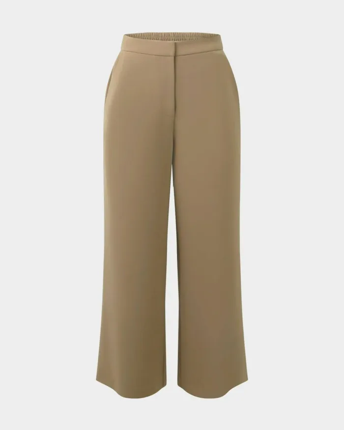 Forcast Ace Wide Leg Culotte Tanblack Women Cropped Pants