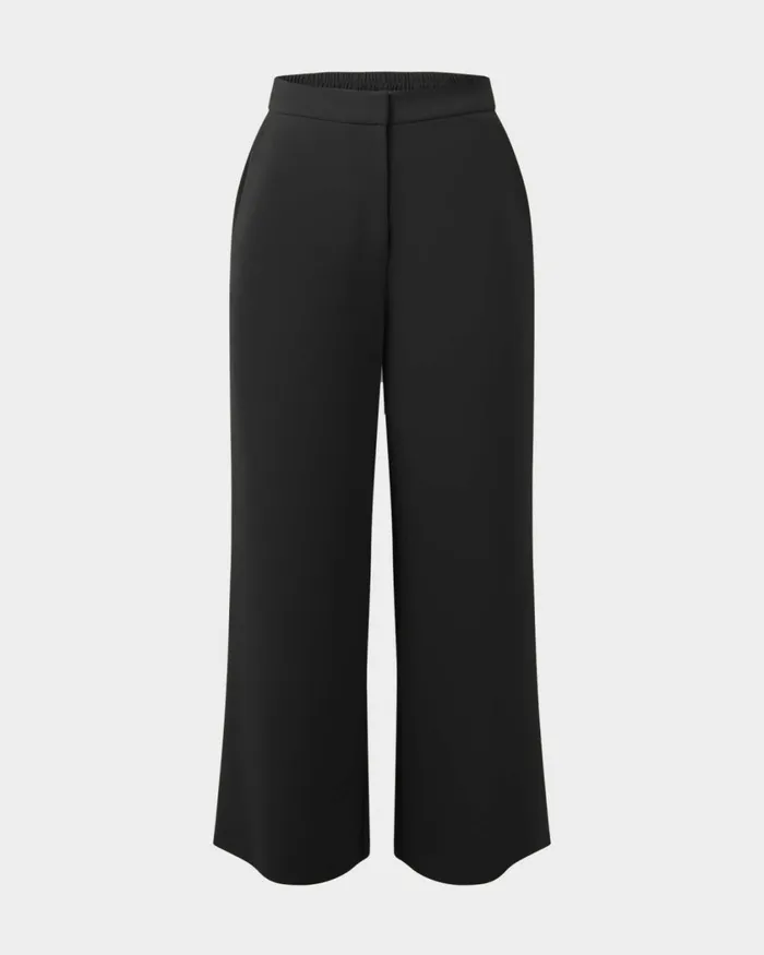 Forcast Ace Wide Leg Culotte Tanblack Women Cropped Pants