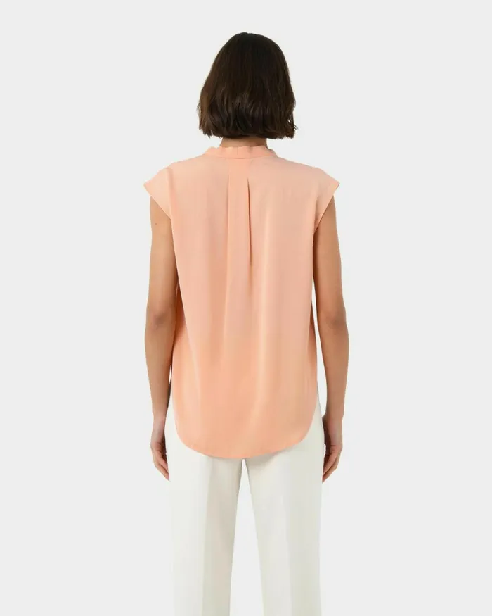 Forcast Adelaide Vneck Cap Sleeve Top Light Coralsand Beigeecruivoryblack Women TShirts and Tops