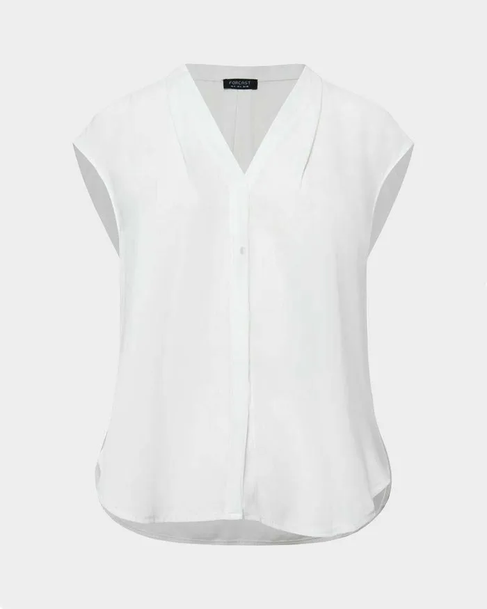 Forcast Adelaide Vneck Cap Sleeve Top Light Coralsand Beigeecruivoryblack Women TShirts and Tops