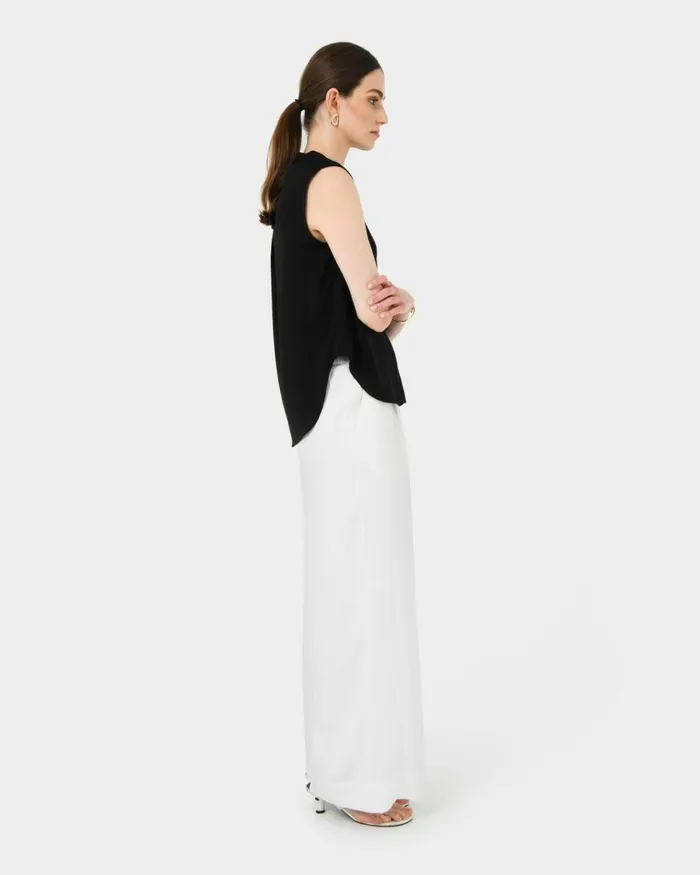 Forcast Adelaide Vneck Cap Sleeve Top Light Coralsand Beigeecruivoryblack Women TShirts and Tops