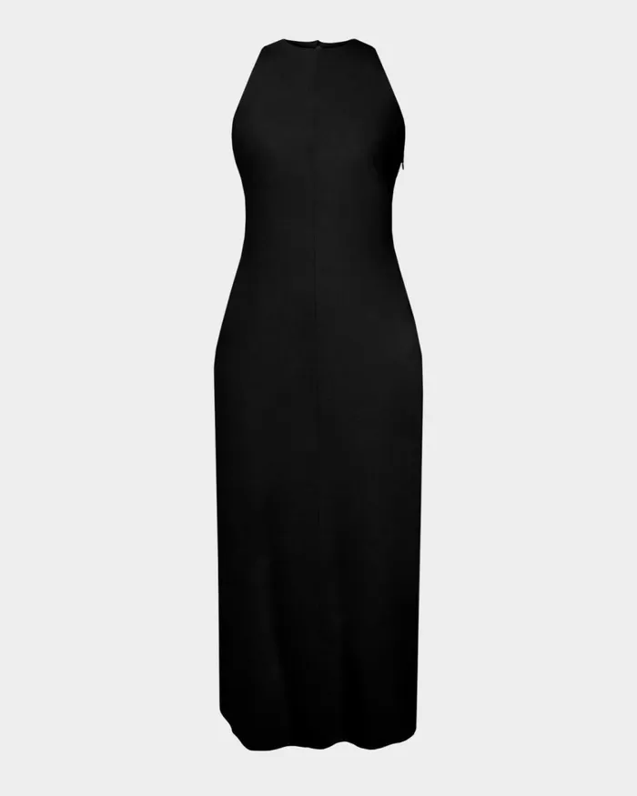 Forcast Aiya Bias Midi Dress Light Ecrublack Women Midi Dresses
