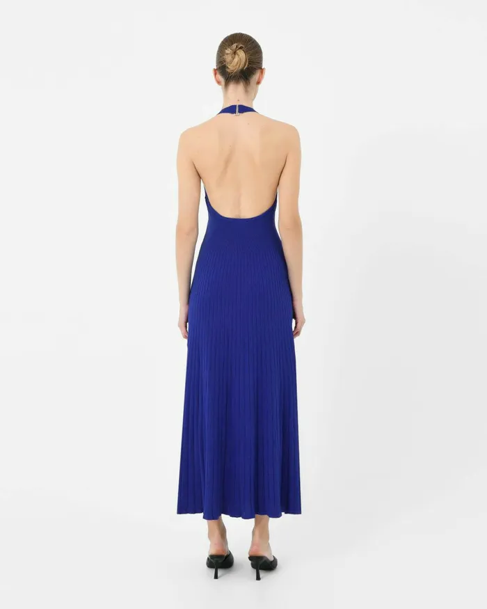 Forcast Akaroa Halter Neck Knit Dress Desert Roseroyal Blue Women Maxi Dresses