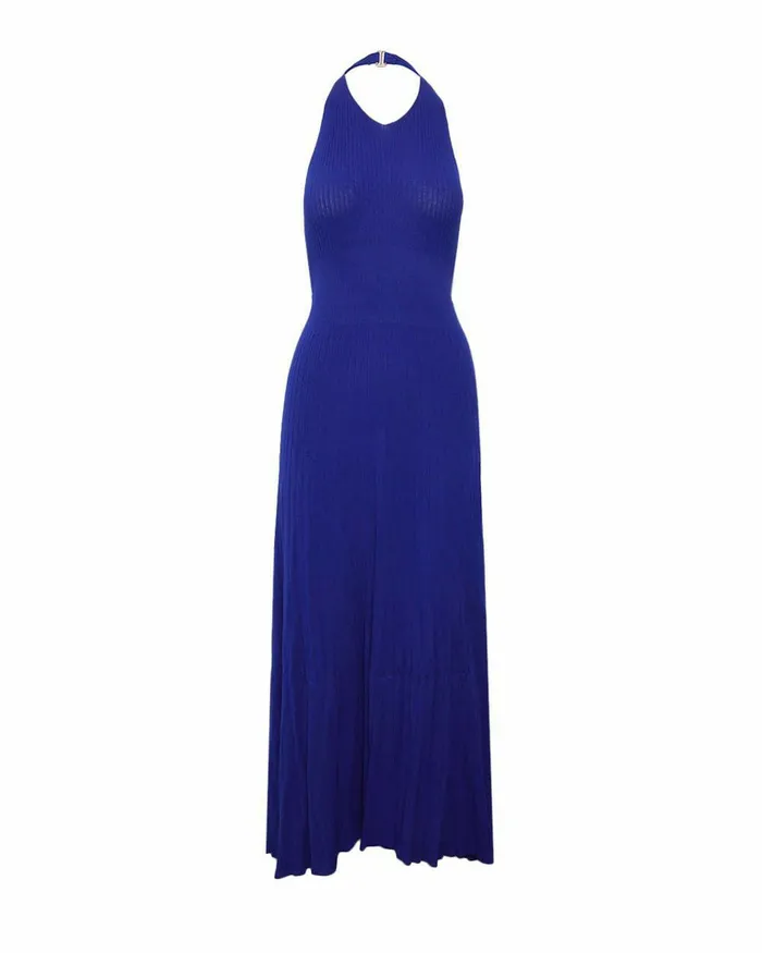 Forcast Akaroa Halter Neck Knit Dress Desert Roseroyal Blue Women Maxi Dresses