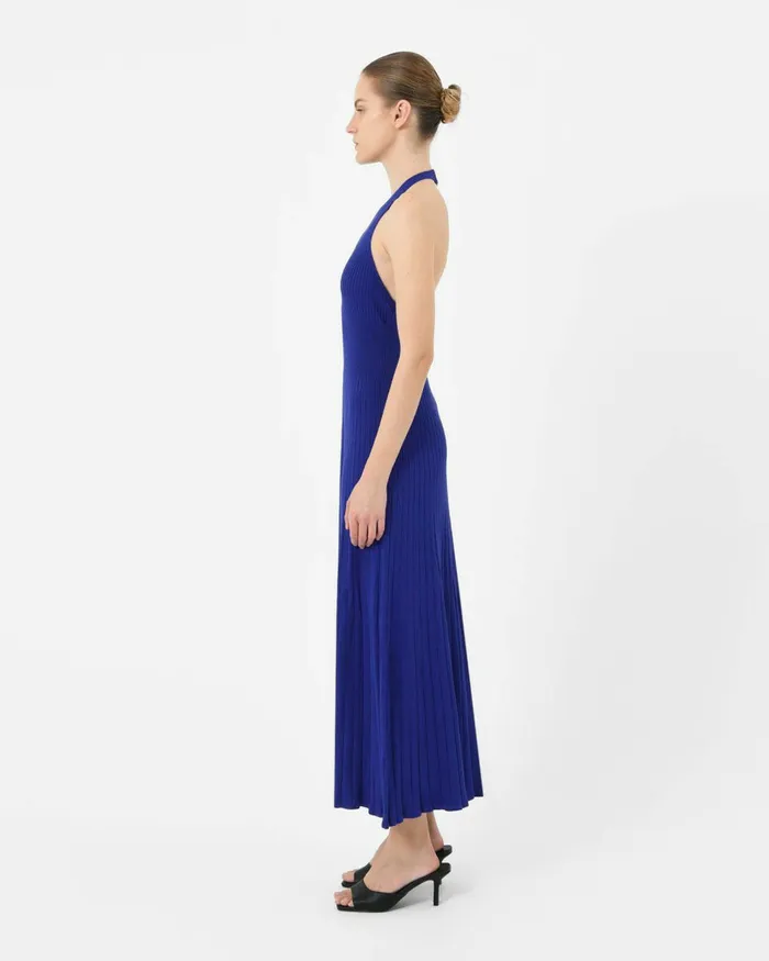 Forcast Akaroa Halter Neck Knit Dress Desert Roseroyal Blue Women Maxi Dresses