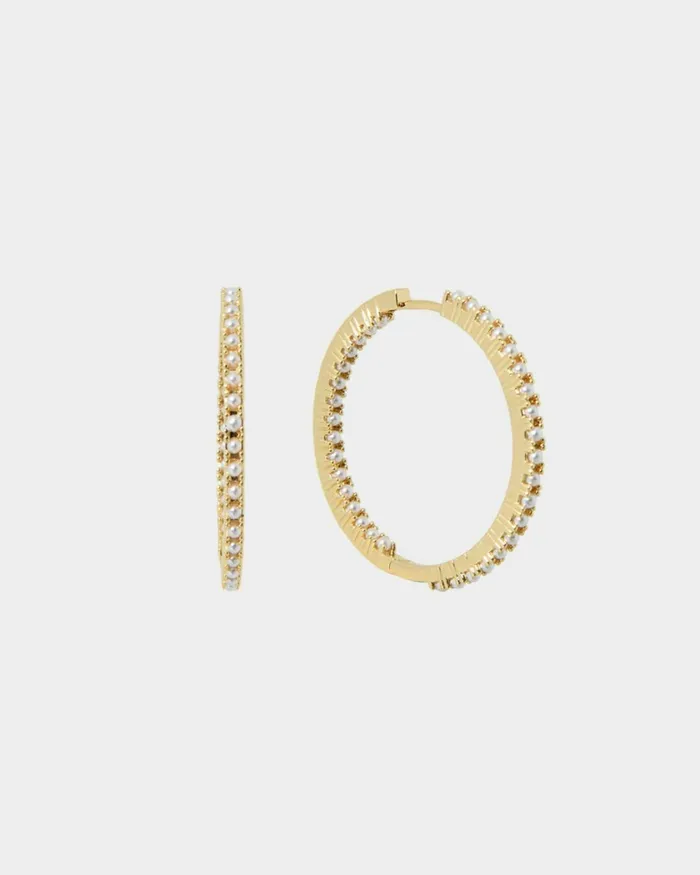 Forcast Alayah 16k Gold Hoop Earrings Gold Women Earrings