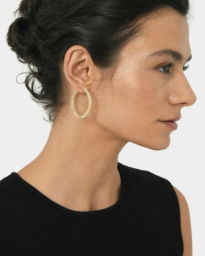 Forcast Alayah 16k Gold Hoop Earrings Gold Women Earrings