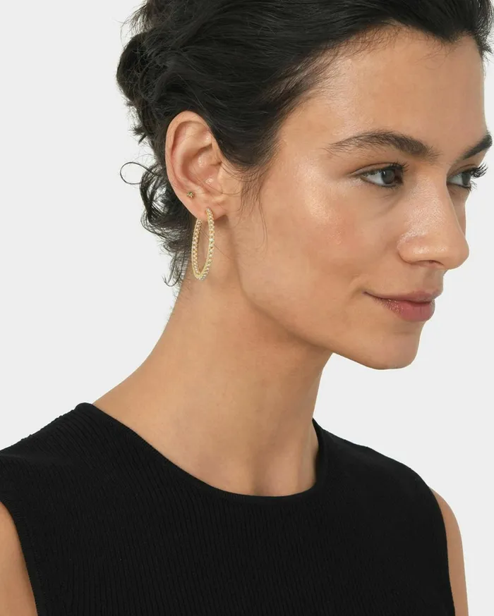 Forcast Alayah 16k Gold Hoop Earrings Gold Women Earrings