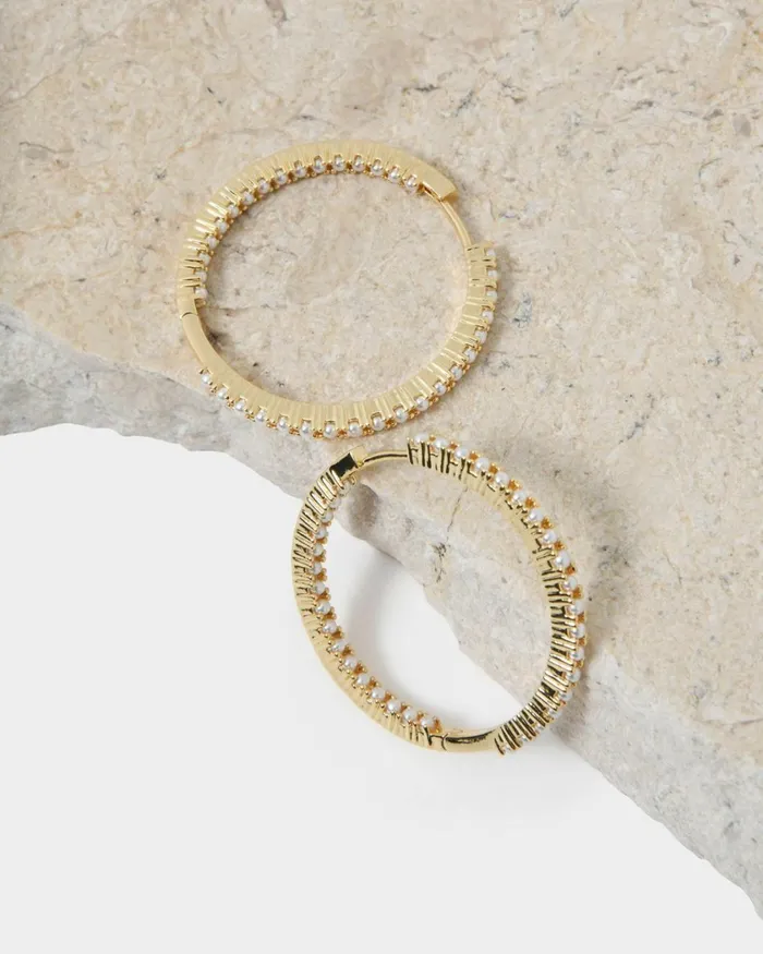 Forcast Alayah 16k Gold Hoop Earrings Gold Women Earrings