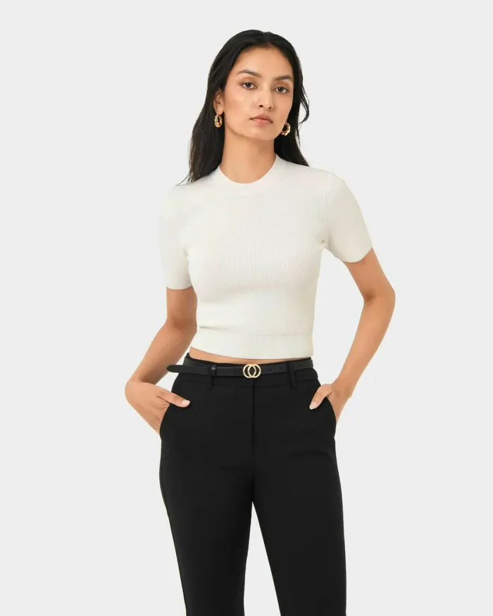 Forcast Aleah Leather Belt Black Women Belts