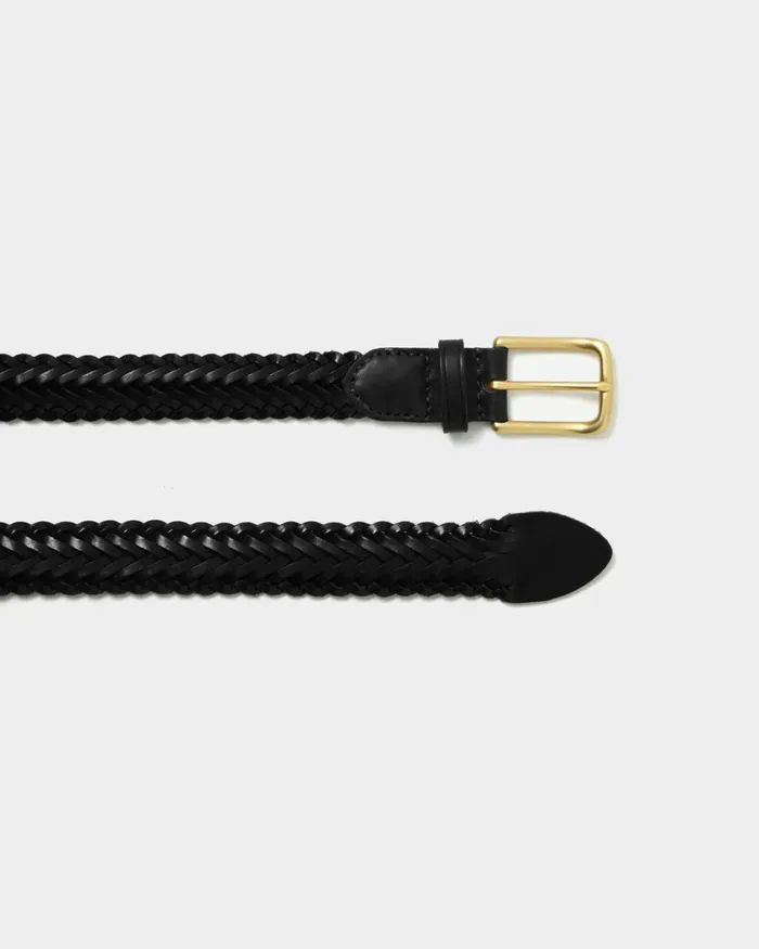 Forcast Alexandra Woven Leather Belt Choco Browntanblack Women Belts
