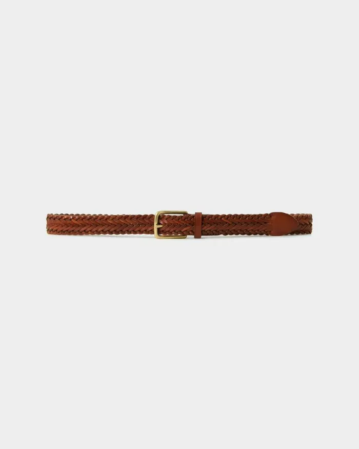 Forcast Alexandra Woven Leather Belt Choco Browntanblack Women Belts