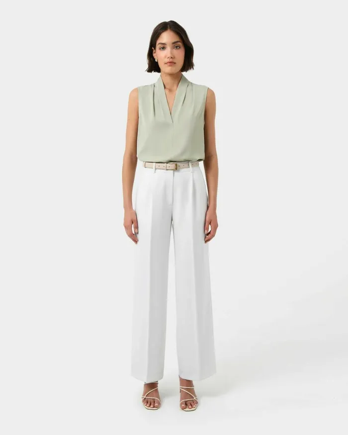 Forcast Alivia 2 Vneck Top Ivorymintnavywhite Sandblack Women TShirts and Tops