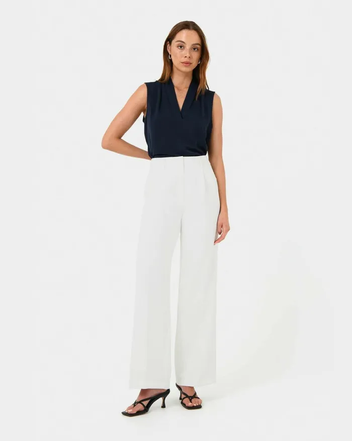 Forcast Alivia 2 Vneck Top Ivorymintnavywhite Sandblack Women TShirts and Tops