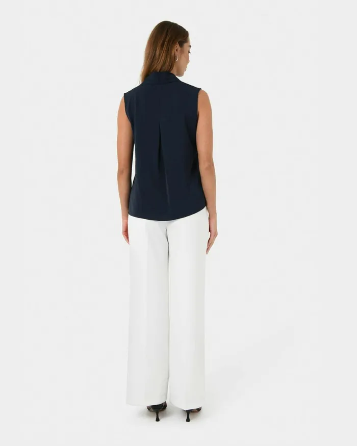Forcast Alivia 2 Vneck Top Ivorymintnavywhite Sandblack Women TShirts and Tops