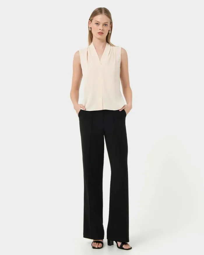 Forcast Alivia 2 Vneck Top Ivorymintnavywhite Sandblack Women TShirts and Tops