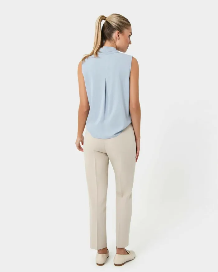 Forcast Alivia 2 Vneck Top Sky Blue Women TShirts and Tops