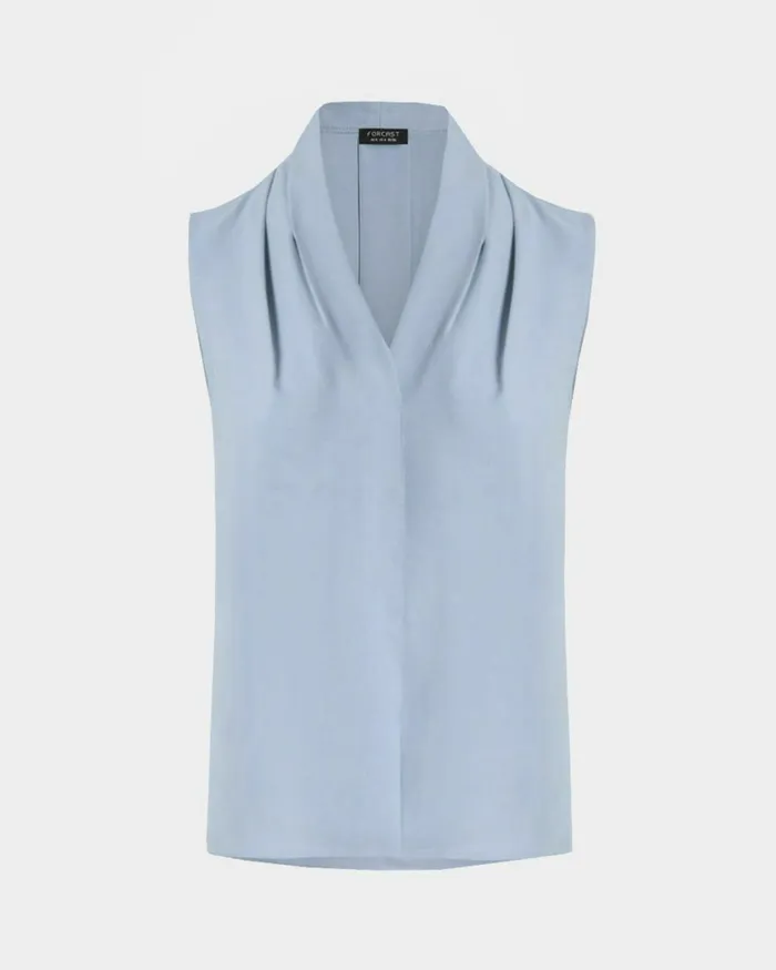 Forcast Alivia 2 Vneck Top Sky Blue Women TShirts and Tops