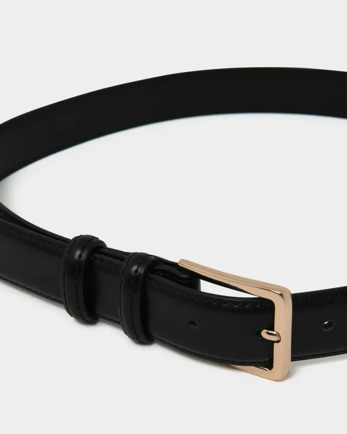 Forcast Amal Leather Belt Black Women Belts