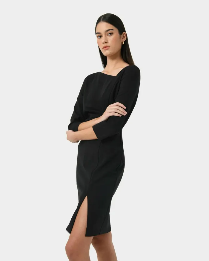 Forcast Amarie Asymmetric Dress Black Women Work Dresses